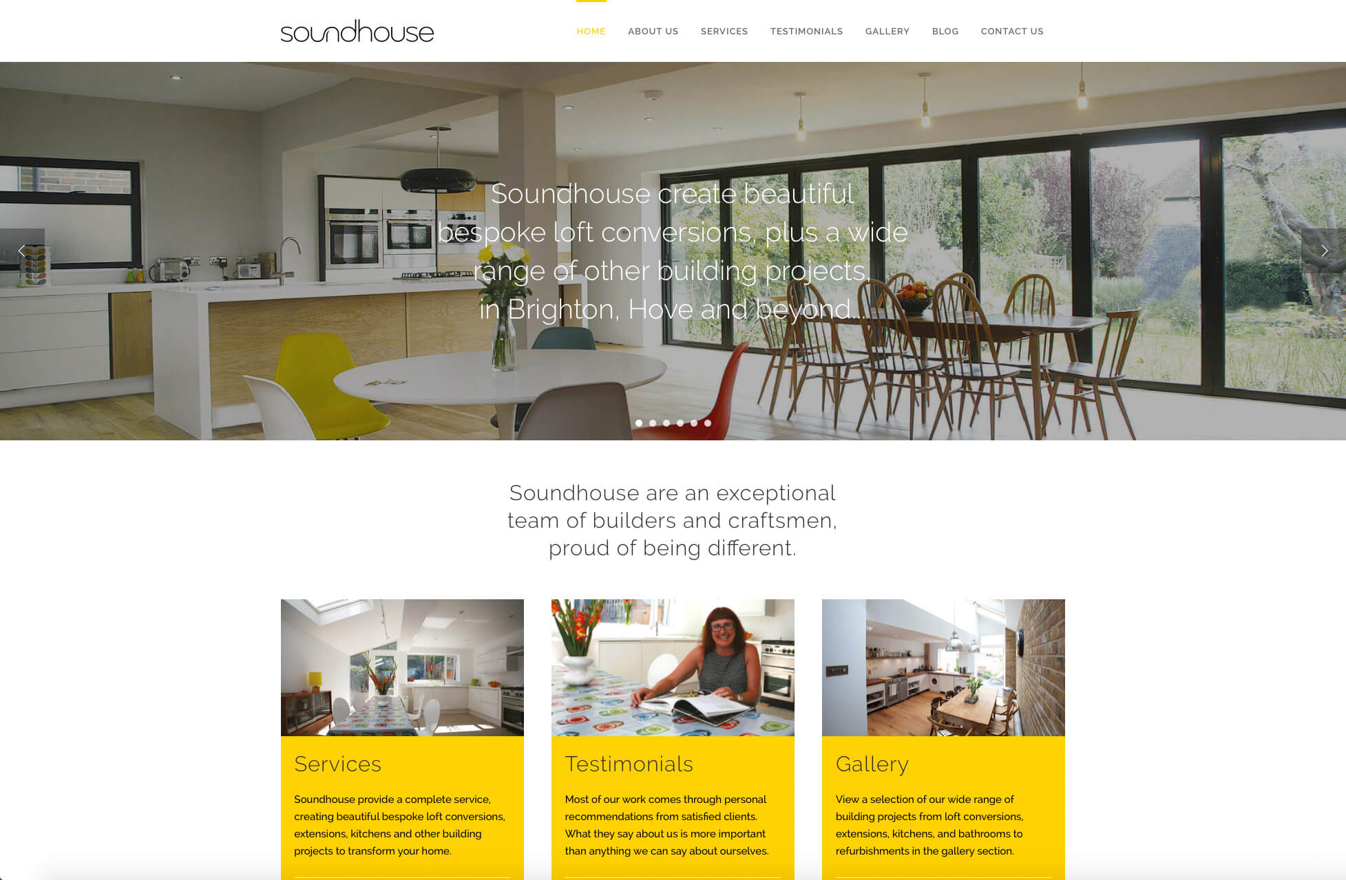 Soundhouse Loft Conversions website design