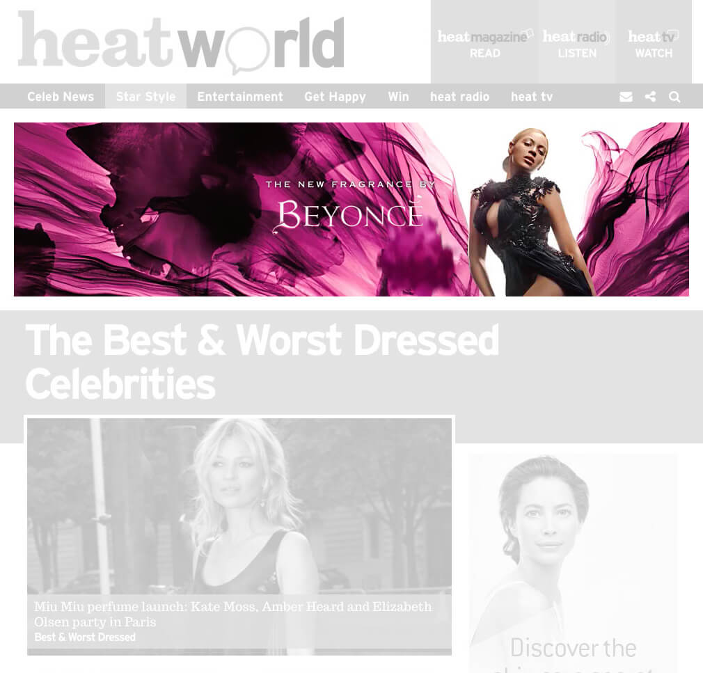 Beyonce Heat Wild Orchid banner ad