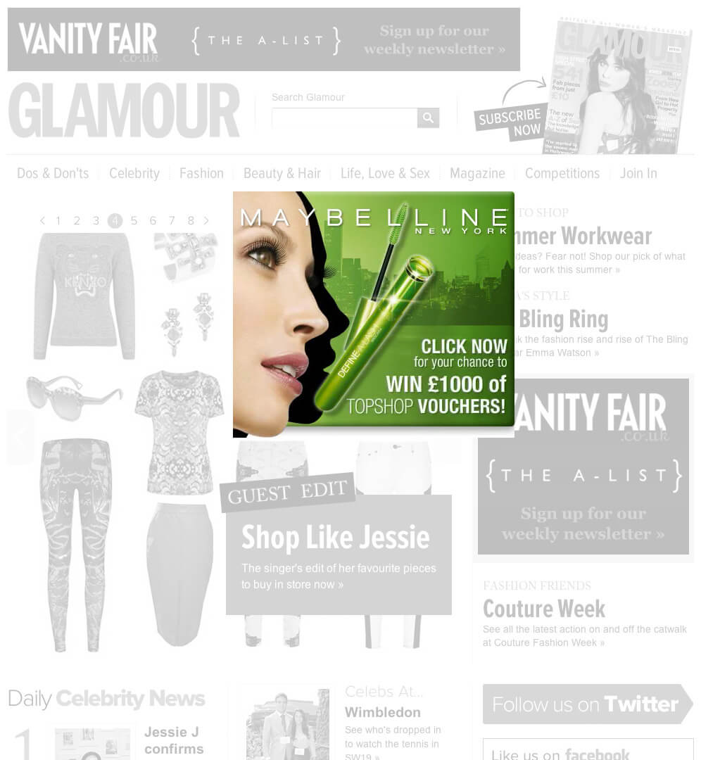 Maybelline Define-a-lash banner ad