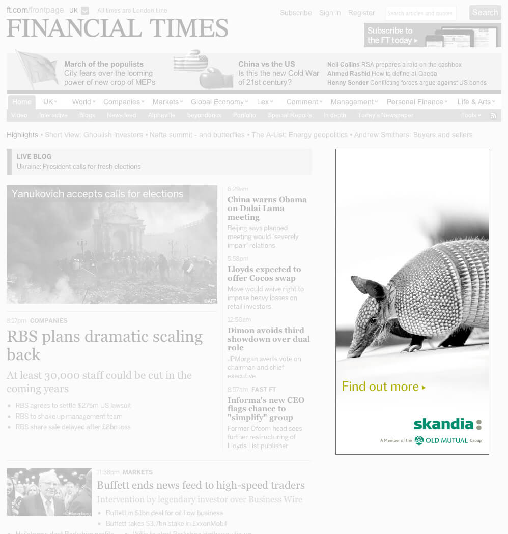 Skandia Pensions banner ad